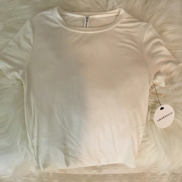Lulus Cropped White Tee - Picture 1 of 4
